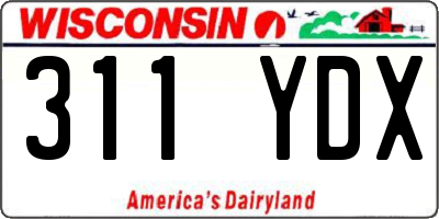 WI license plate 311YDX
