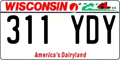 WI license plate 311YDY