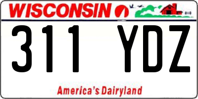 WI license plate 311YDZ