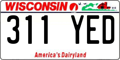 WI license plate 311YED