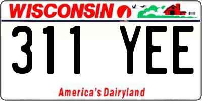 WI license plate 311YEE