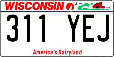WI license plate 311YEJ