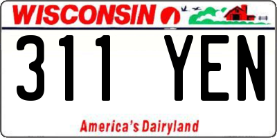 WI license plate 311YEN