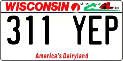 WI license plate 311YEP