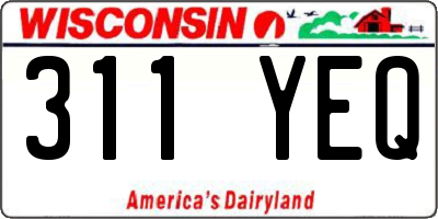 WI license plate 311YEQ