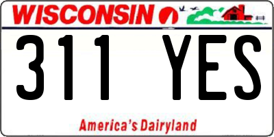 WI license plate 311YES