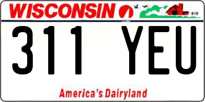 WI license plate 311YEU