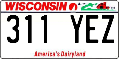 WI license plate 311YEZ