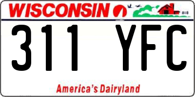 WI license plate 311YFC