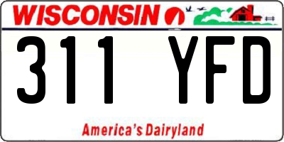 WI license plate 311YFD