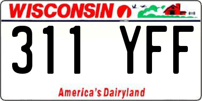 WI license plate 311YFF