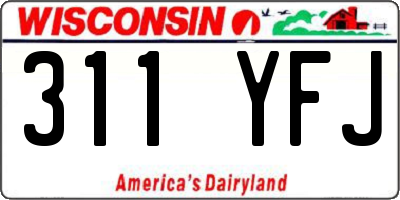 WI license plate 311YFJ