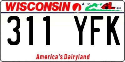 WI license plate 311YFK