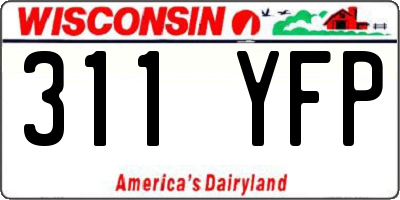 WI license plate 311YFP