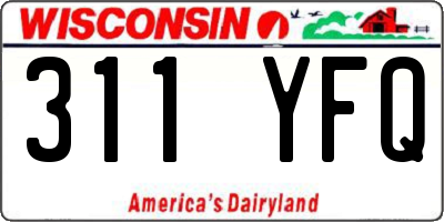WI license plate 311YFQ