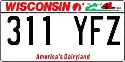 WI license plate 311YFZ