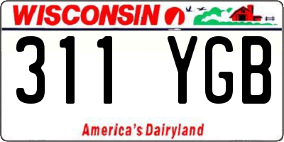 WI license plate 311YGB