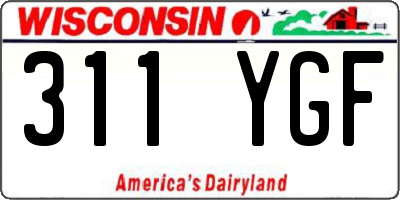 WI license plate 311YGF