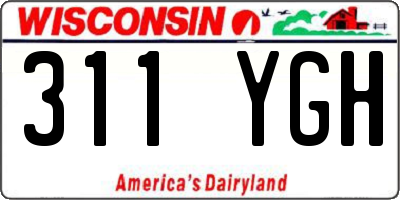 WI license plate 311YGH