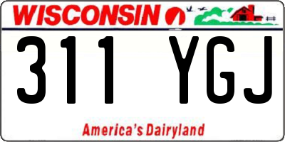 WI license plate 311YGJ