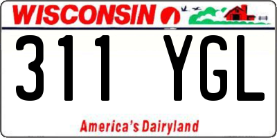 WI license plate 311YGL