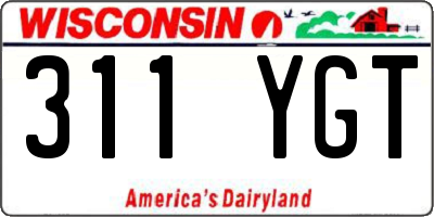 WI license plate 311YGT