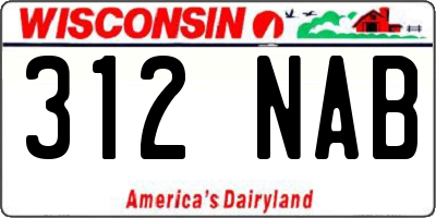WI license plate 312NAB