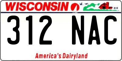 WI license plate 312NAC
