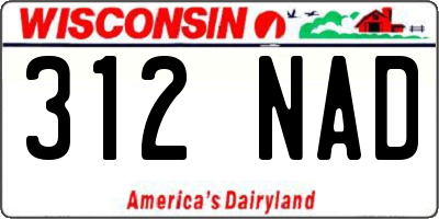 WI license plate 312NAD