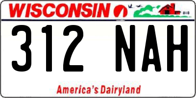 WI license plate 312NAH