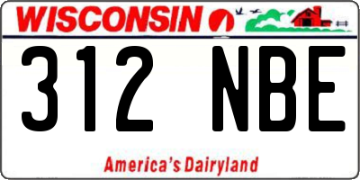WI license plate 312NBE