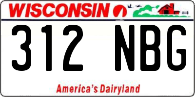 WI license plate 312NBG