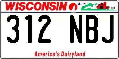 WI license plate 312NBJ