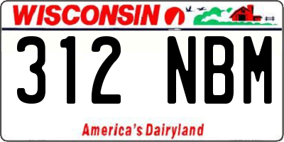 WI license plate 312NBM