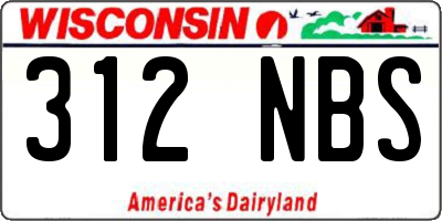 WI license plate 312NBS