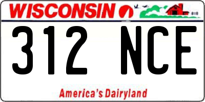 WI license plate 312NCE