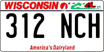 WI license plate 312NCH