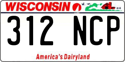 WI license plate 312NCP