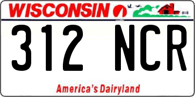 WI license plate 312NCR