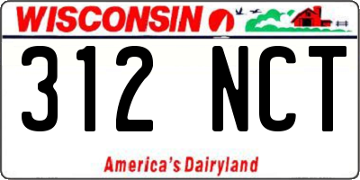 WI license plate 312NCT