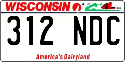 WI license plate 312NDC