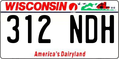 WI license plate 312NDH