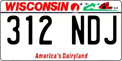 WI license plate 312NDJ