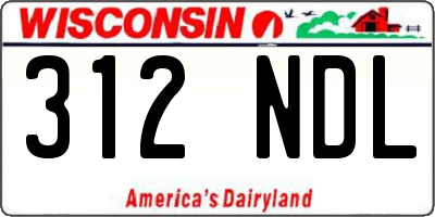 WI license plate 312NDL