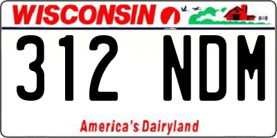 WI license plate 312NDM