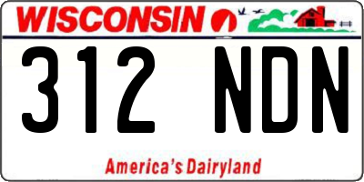 WI license plate 312NDN