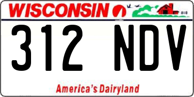 WI license plate 312NDV