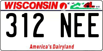 WI license plate 312NEE