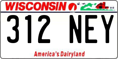 WI license plate 312NEY