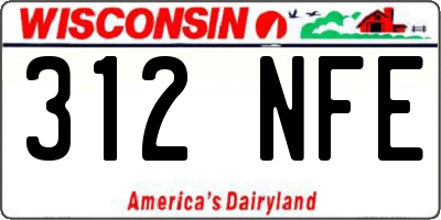 WI license plate 312NFE